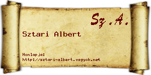 Sztari Albert névjegykártya
