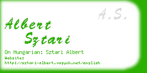 albert sztari business card